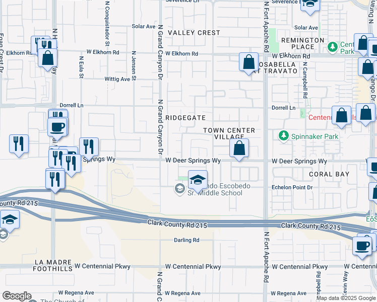 map of restaurants, bars, coffee shops, grocery stores, and more near 6819 Rolling Boulder Street in Las Vegas