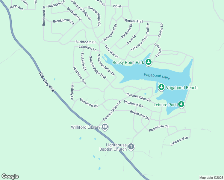 map of restaurants, bars, coffee shops, grocery stores, and more near 299 Summit Ridge Drive in Williford