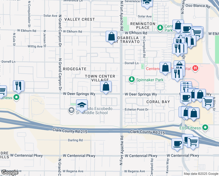 map of restaurants, bars, coffee shops, grocery stores, and more near 6817 Mansion Oaks Street in Las Vegas