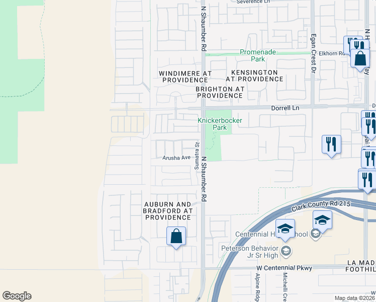 map of restaurants, bars, coffee shops, grocery stores, and more near 10746 Arusha Avenue in Las Vegas