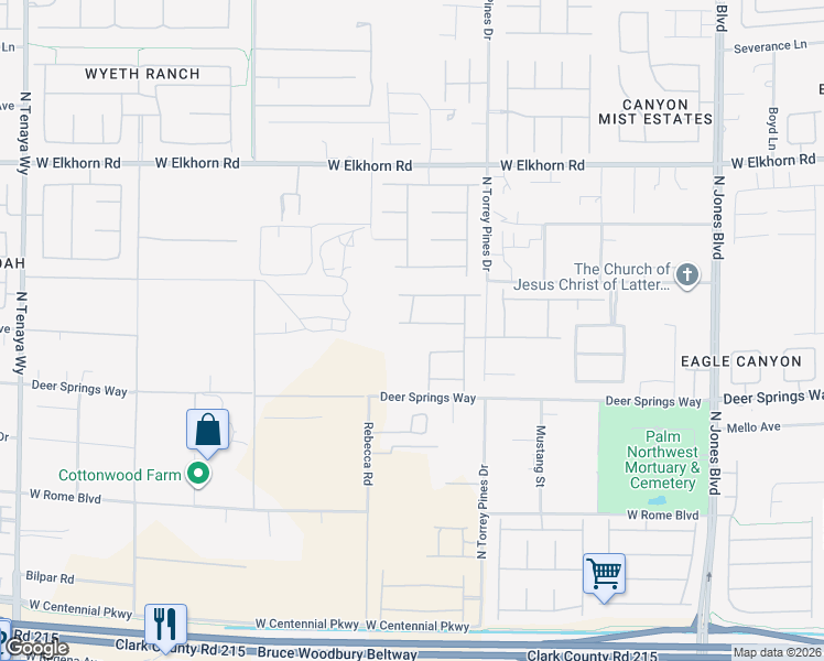 map of restaurants, bars, coffee shops, grocery stores, and more near 6501 Colossal Cave Avenue in Las Vegas