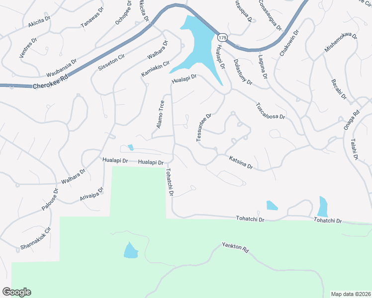 map of restaurants, bars, coffee shops, grocery stores, and more near 44 Katsina Drive in Cherokee Village