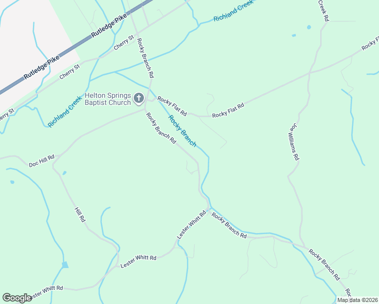 map of restaurants, bars, coffee shops, grocery stores, and more near 727 Rocky Branch Road in Rutledge