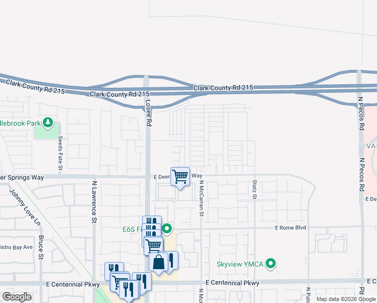 map of restaurants, bars, coffee shops, grocery stores, and more near 2624 Orange Crush Street in North Las Vegas