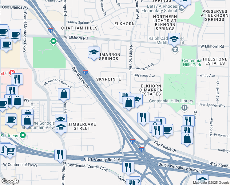 map of restaurants, bars, coffee shops, grocery stores, and more near 8048 Aztec Basin Avenue in Las Vegas