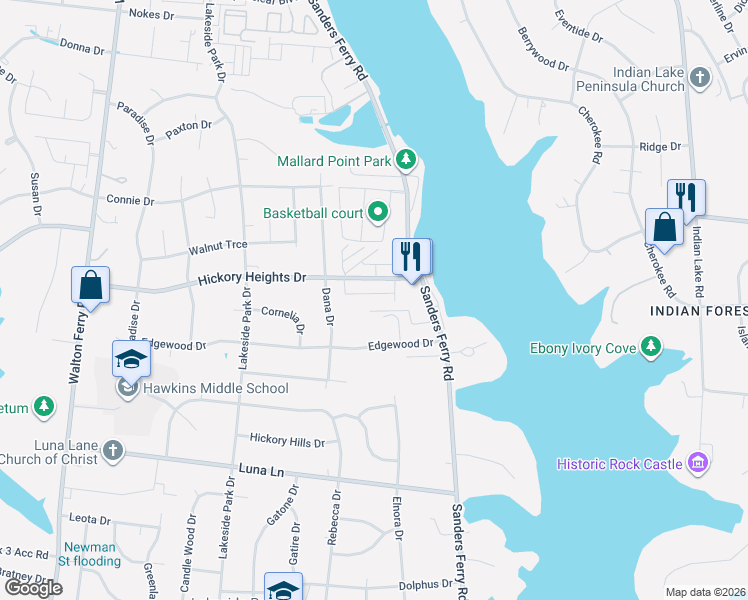 map of restaurants, bars, coffee shops, grocery stores, and more near 168 Hickory Heights Drive in Hendersonville
