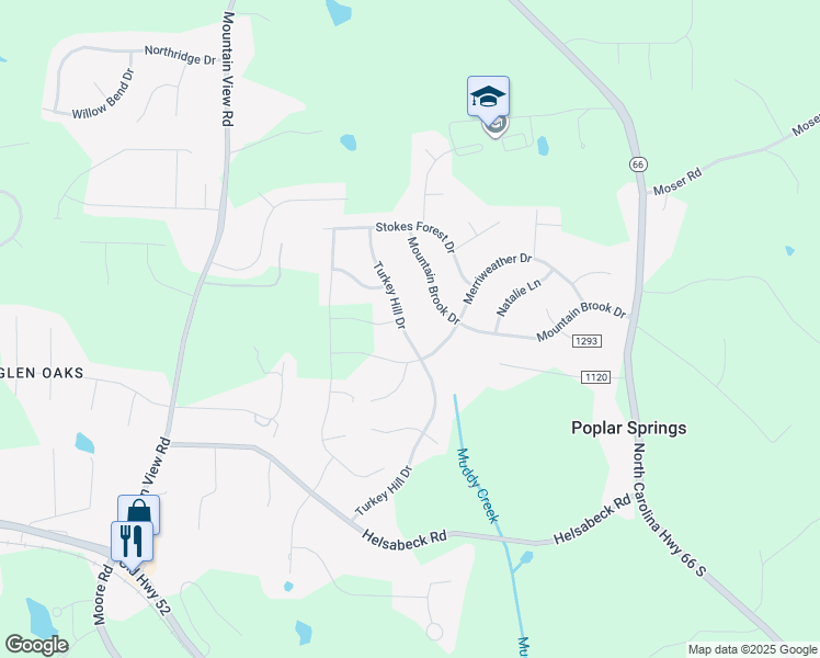 map of restaurants, bars, coffee shops, grocery stores, and more near 314 Turkey Hill Drive in King