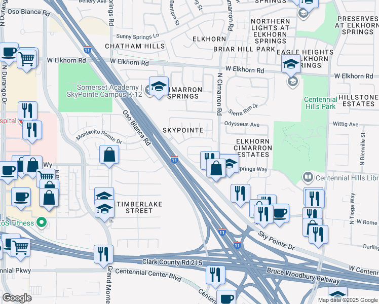 map of restaurants, bars, coffee shops, grocery stores, and more near 8053 Aztec Basin Avenue in Las Vegas