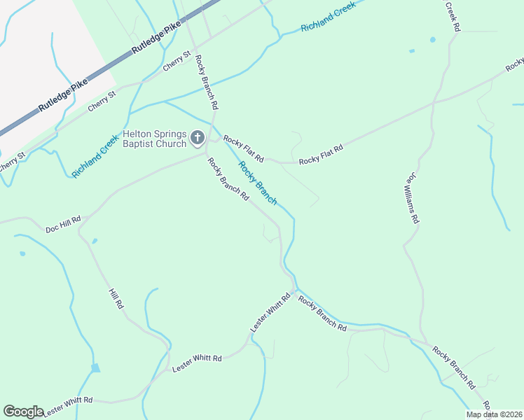 map of restaurants, bars, coffee shops, grocery stores, and more near 727 Rocky Branch Road in Rutledge