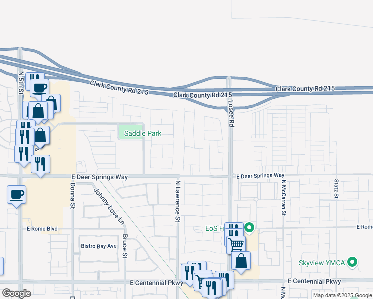 map of restaurants, bars, coffee shops, grocery stores, and more near 2211 Taylor Ranch Avenue in North Las Vegas