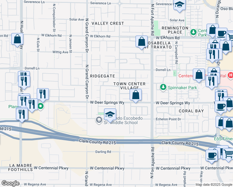 map of restaurants, bars, coffee shops, grocery stores, and more near 9412 Teton Ridge Avenue in Las Vegas