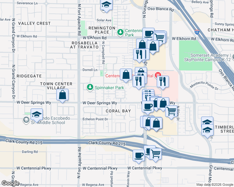 map of restaurants, bars, coffee shops, grocery stores, and more near 8933 Footstep Avenue in Las Vegas