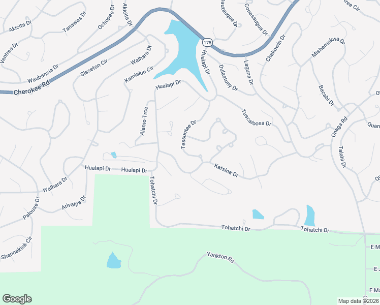 map of restaurants, bars, coffee shops, grocery stores, and more near 24 Katsina Drive in Cherokee Village