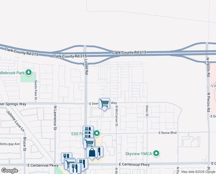 map of restaurants, bars, coffee shops, grocery stores, and more near 6871 Crimson Shadow Street in North Las Vegas