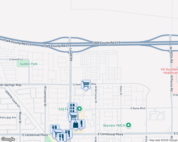 map of restaurants, bars, coffee shops, grocery stores, and more near 6871 Crimson Shadow Street in North Las Vegas