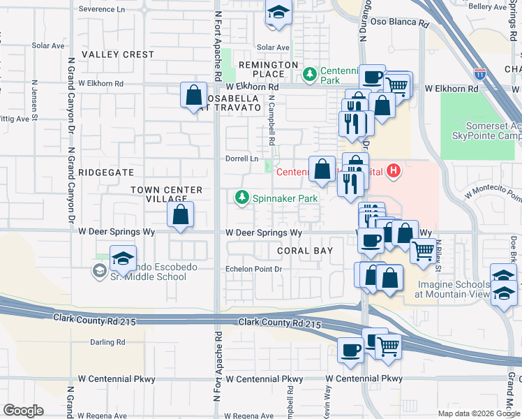 map of restaurants, bars, coffee shops, grocery stores, and more near 6816 Tropicaire Street in Las Vegas