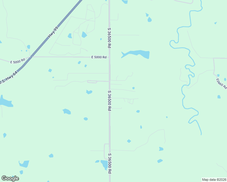 map of restaurants, bars, coffee shops, grocery stores, and more near 50250 South 36500 Road in Cleveland