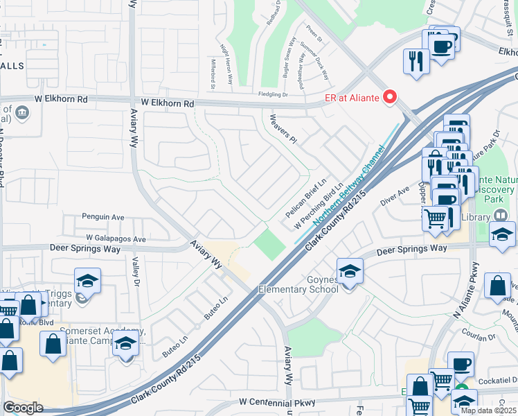 map of restaurants, bars, coffee shops, grocery stores, and more near 6917 Puetollano Drive in North Las Vegas