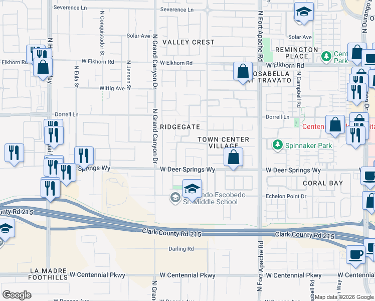 map of restaurants, bars, coffee shops, grocery stores, and more near 9449 Canary Date Avenue in Las Vegas