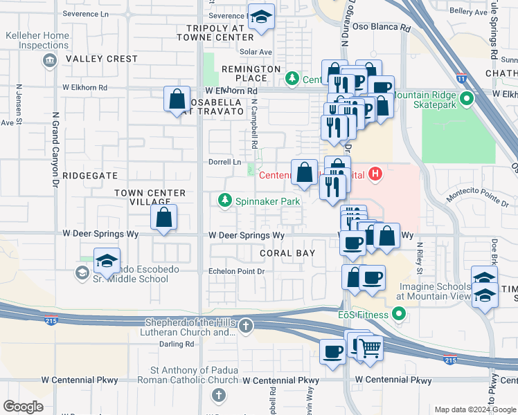 map of restaurants, bars, coffee shops, grocery stores, and more near 6853 Sweet Pecan Street in Las Vegas