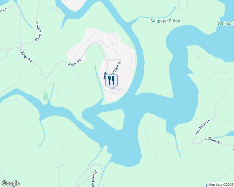 map of restaurants, bars, coffee shops, grocery stores, and more near 1835 Ridge Road in Caryville