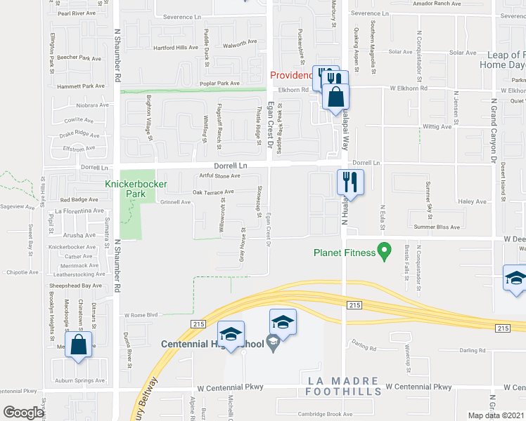 map of restaurants, bars, coffee shops, grocery stores, and more near 6910 Stonestep Street in Las Vegas