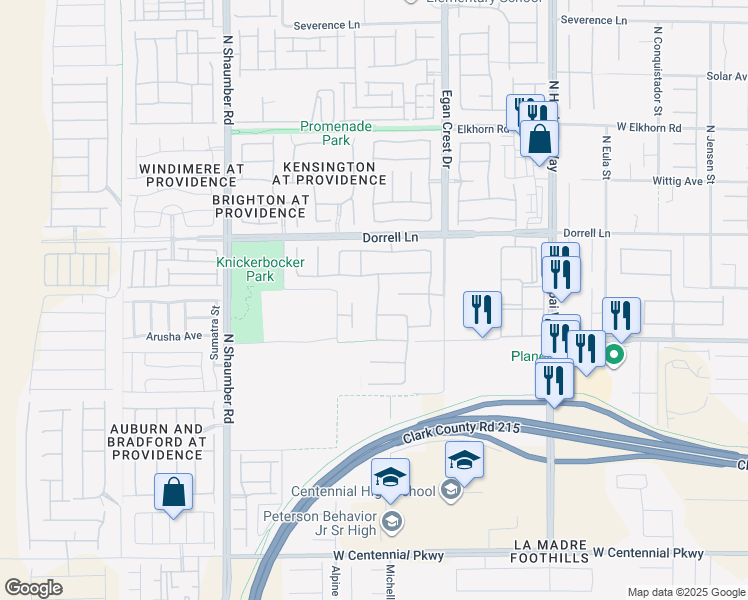 map of restaurants, bars, coffee shops, grocery stores, and more near 10429 Oak Terrace Avenue in Las Vegas