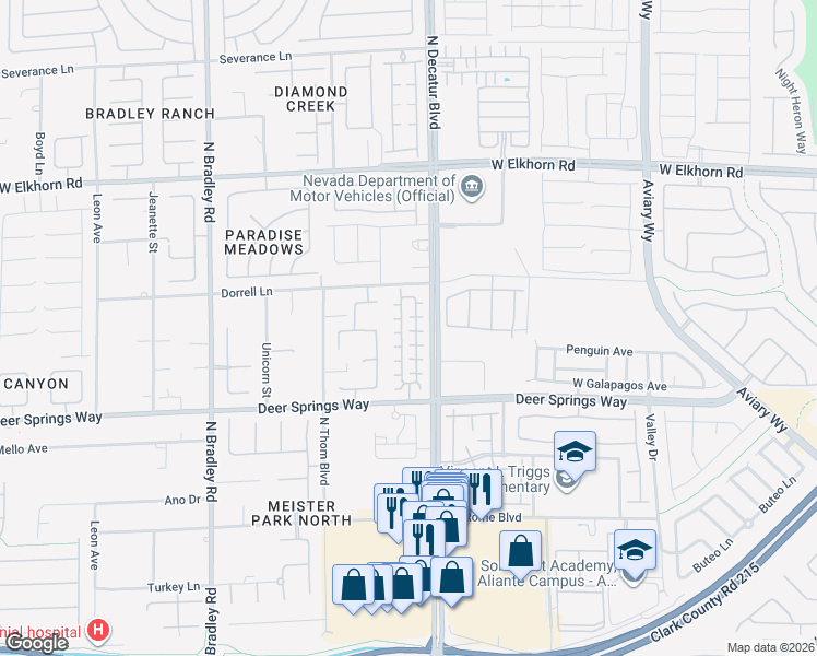 map of restaurants, bars, coffee shops, grocery stores, and more near 4824 Violet Bay Court in Las Vegas