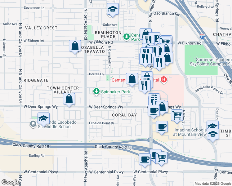 map of restaurants, bars, coffee shops, grocery stores, and more near 6860 Sweet Pecan Street in Las Vegas
