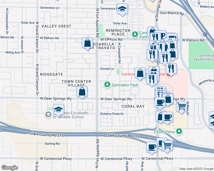 map of restaurants, bars, coffee shops, grocery stores, and more near 9140 Kentwell Avenue in Las Vegas