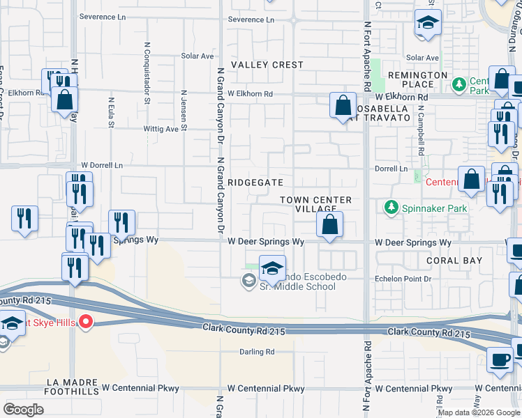 map of restaurants, bars, coffee shops, grocery stores, and more near 9449 Canary Date Avenue in Las Vegas