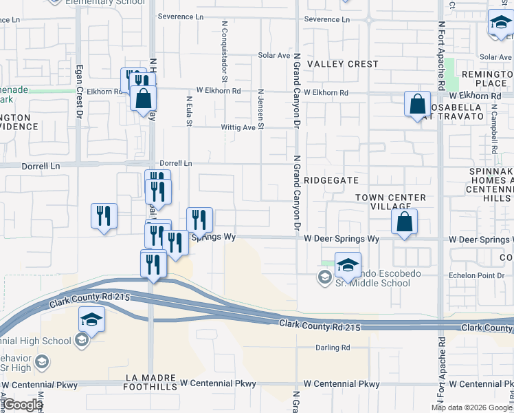 map of restaurants, bars, coffee shops, grocery stores, and more near 9702 Yellow Shadow Avenue in Las Vegas