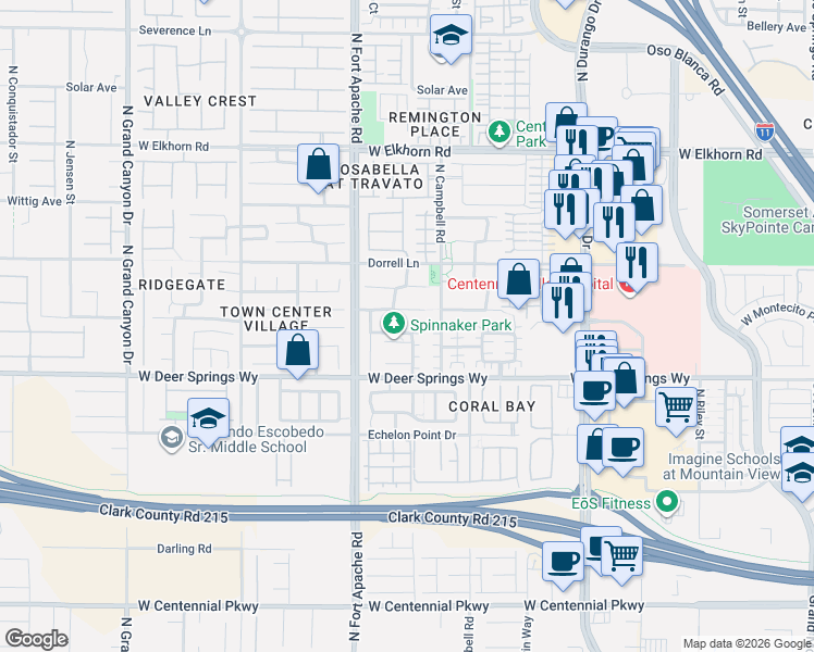 map of restaurants, bars, coffee shops, grocery stores, and more near 9124 Kentwell Avenue in Las Vegas