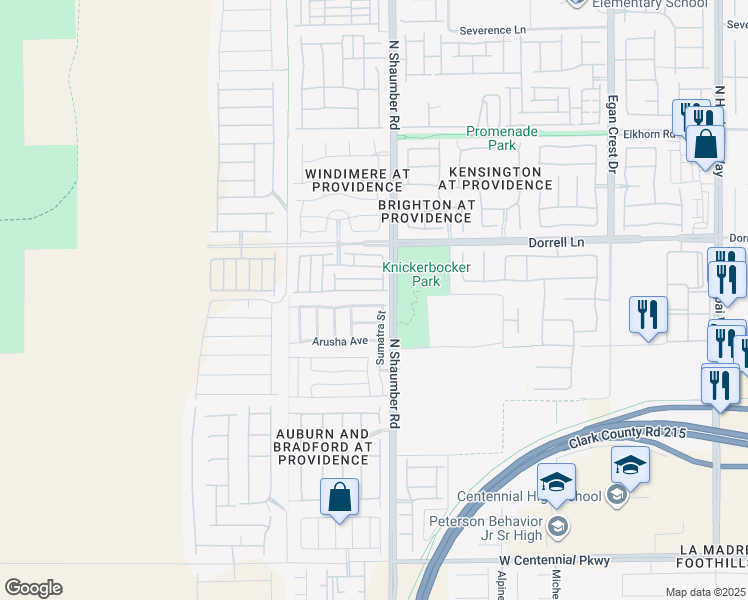 map of restaurants, bars, coffee shops, grocery stores, and more near 10709 Red Badge Avenue in Las Vegas