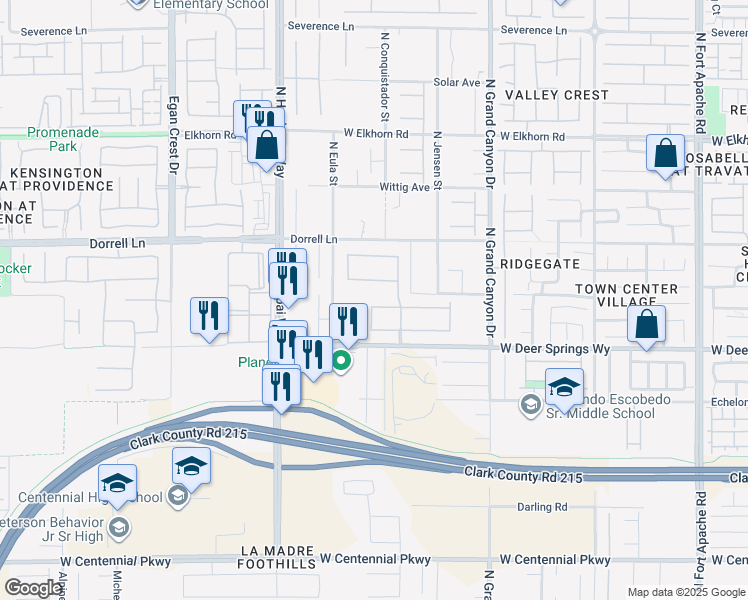 map of restaurants, bars, coffee shops, grocery stores, and more near 9806 Yellow Shadow Avenue in Las Vegas