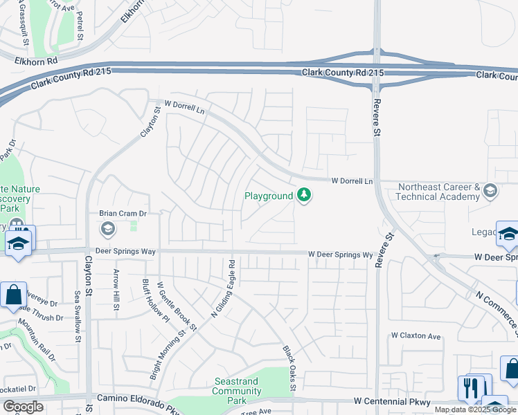 map of restaurants, bars, coffee shops, grocery stores, and more near 6907 Fordham Creek Street in North Las Vegas