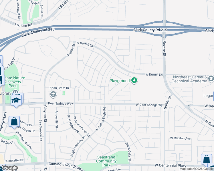 map of restaurants, bars, coffee shops, grocery stores, and more near 6918 Denio Island Street in North Las Vegas