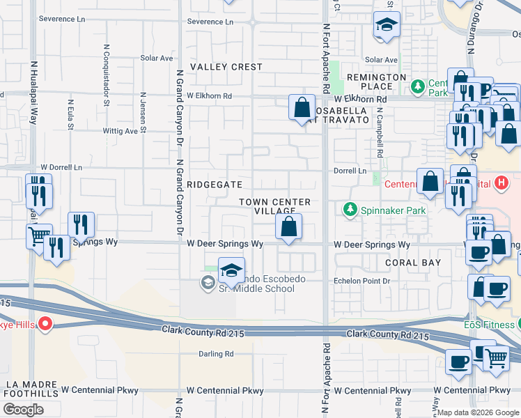 map of restaurants, bars, coffee shops, grocery stores, and more near in Las Vegas