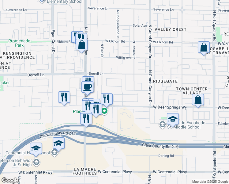 map of restaurants, bars, coffee shops, grocery stores, and more near 9806 Yellow Shadow Avenue in Las Vegas