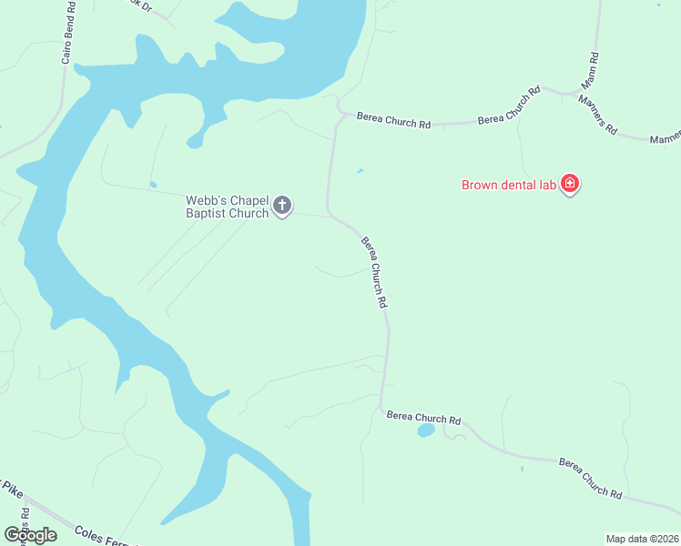 map of restaurants, bars, coffee shops, grocery stores, and more near 1780 Berea Church Road in Lebanon