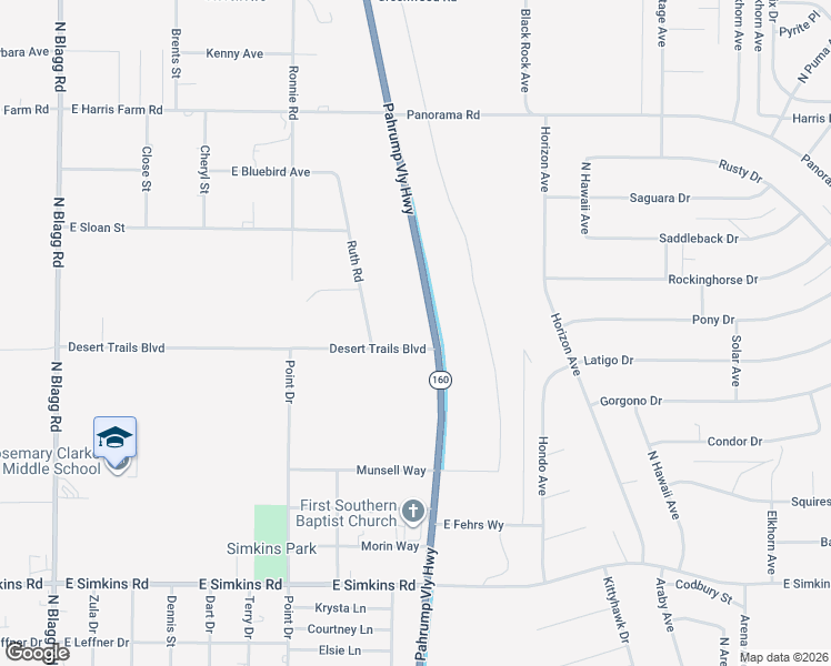 map of restaurants, bars, coffee shops, grocery stores, and more near in Pahrump