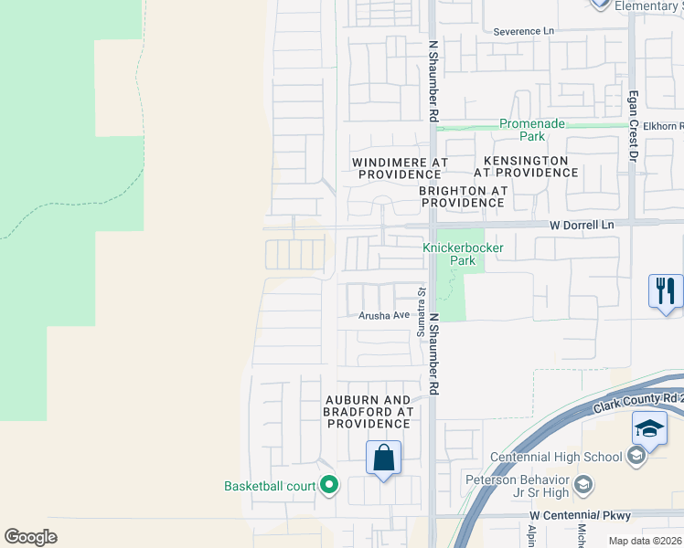 map of restaurants, bars, coffee shops, grocery stores, and more near 10857 Red Badge Avenue in Las Vegas