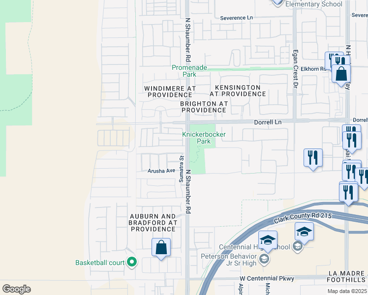 map of restaurants, bars, coffee shops, grocery stores, and more near 10709 Red Badge Avenue in Las Vegas