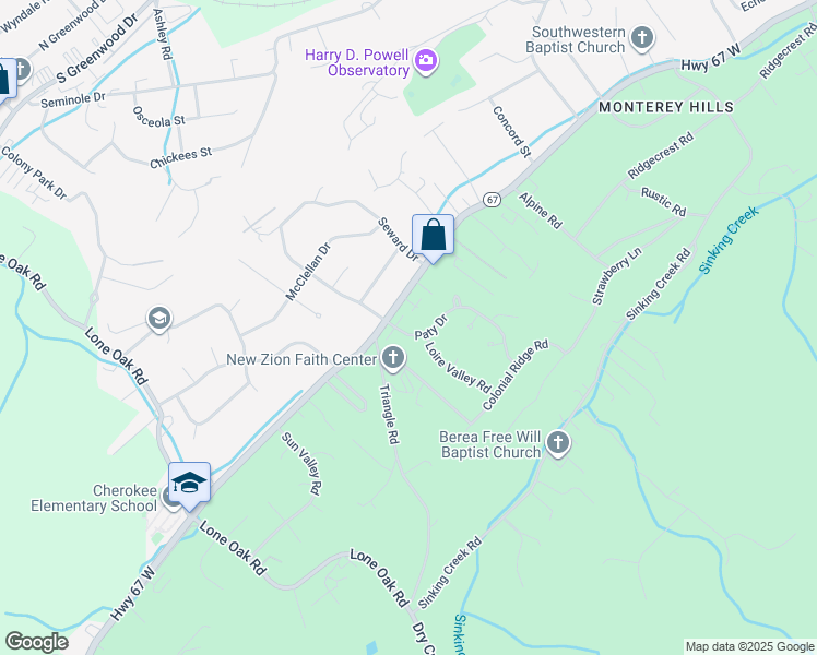 map of restaurants, bars, coffee shops, grocery stores, and more near 1807 Paty Drive in Johnson City