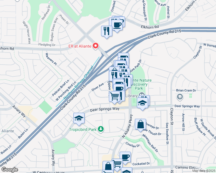 map of restaurants, bars, coffee shops, grocery stores, and more near 7003 Dipper Avenue in North Las Vegas