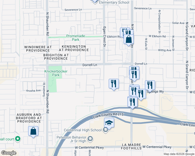 map of restaurants, bars, coffee shops, grocery stores, and more near 10310 Glacier Mist Avenue in Las Vegas