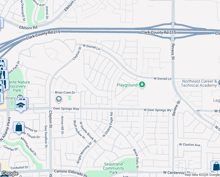map of restaurants, bars, coffee shops, grocery stores, and more near 6918 Denio Island Street in North Las Vegas