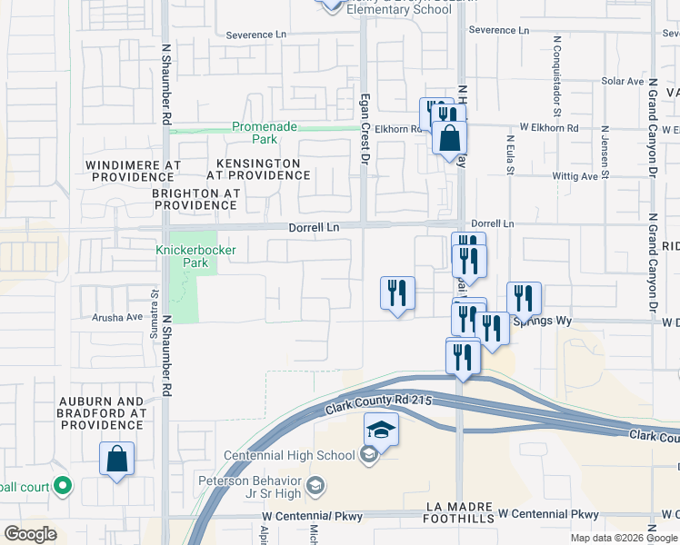 map of restaurants, bars, coffee shops, grocery stores, and more near 10310 Glacier Mist Avenue in Las Vegas
