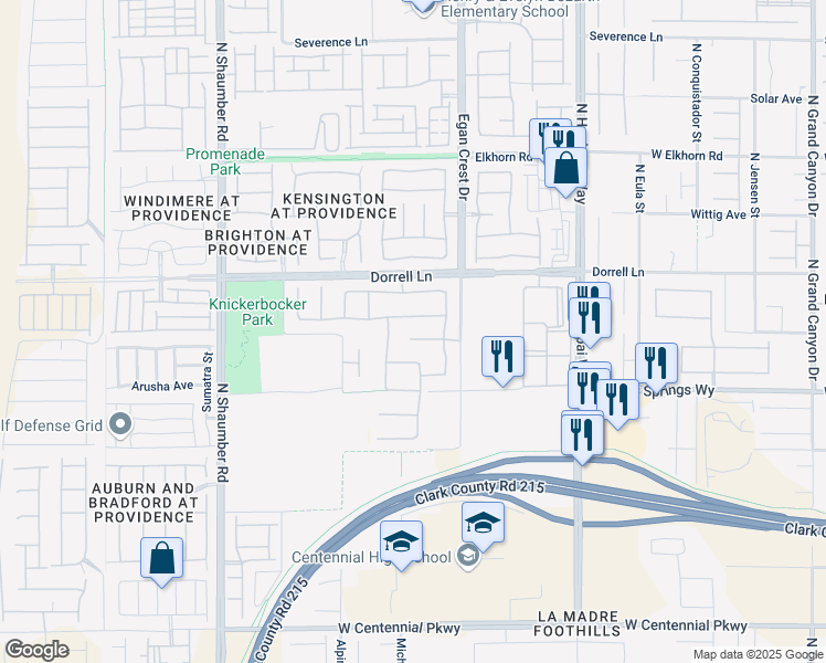 map of restaurants, bars, coffee shops, grocery stores, and more near 10326 Glacier Mist Avenue in Las Vegas