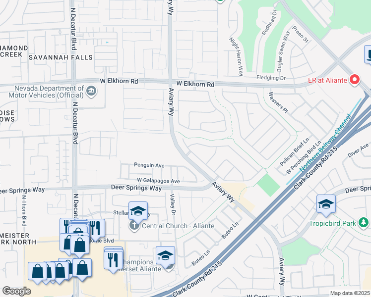 map of restaurants, bars, coffee shops, grocery stores, and more near 4209 Cackling Goose Drive in North Las Vegas